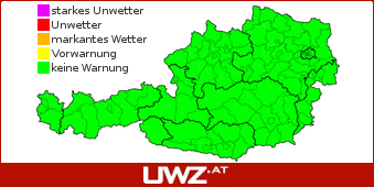 Aktuelle Unwetterwarnungen für Österreich