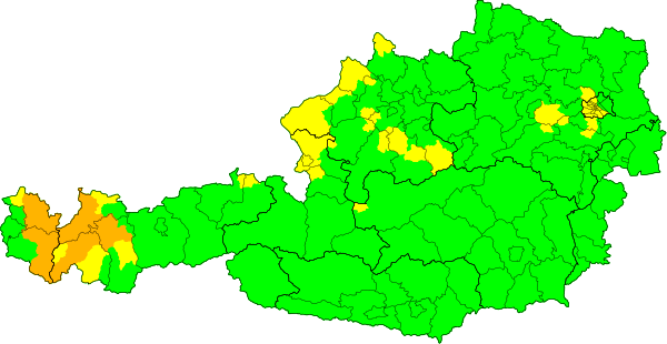 Aktuelle Unwetterkarte Österreich