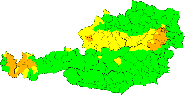 Aktuelle Unwetterwarnungen Österreich